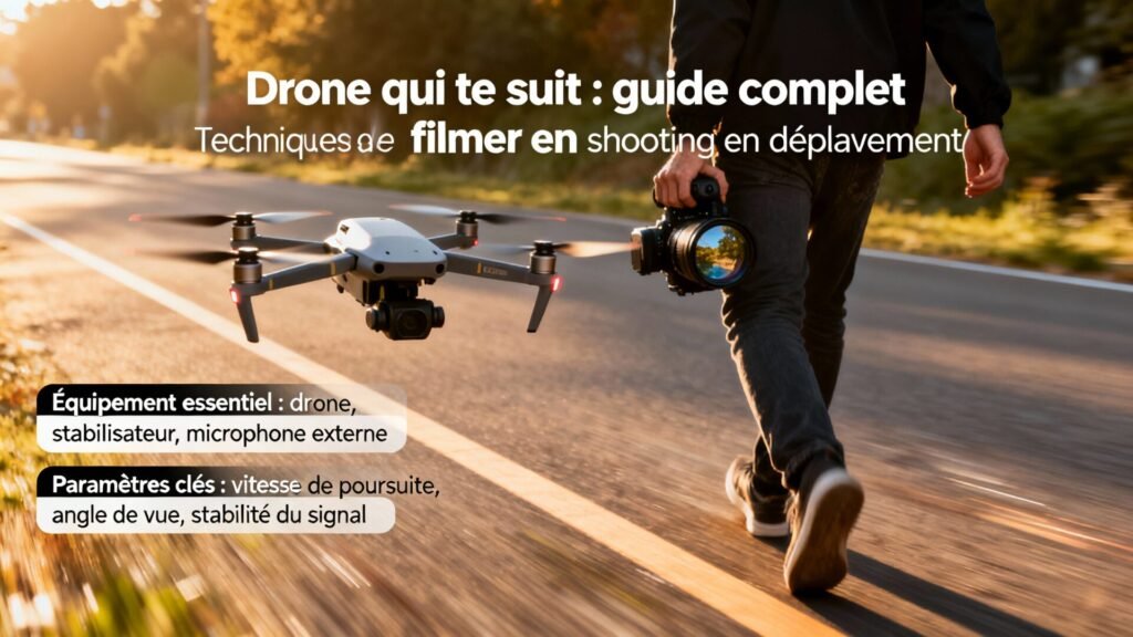 Drone qui te suit : guide complet pour filmer en mouvement avec texte