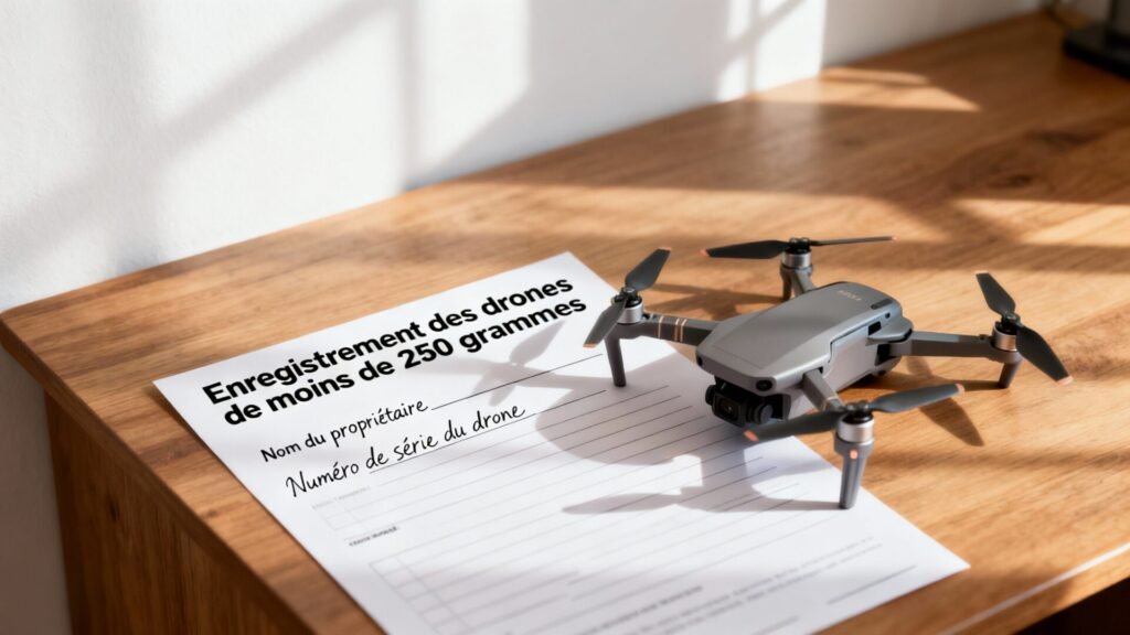 Enregistrement des drones de moins de 250 grammes avec texte